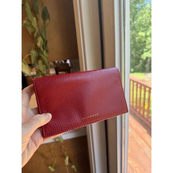 Levenger Handbags - Levenger Red Soft Leather Wallet